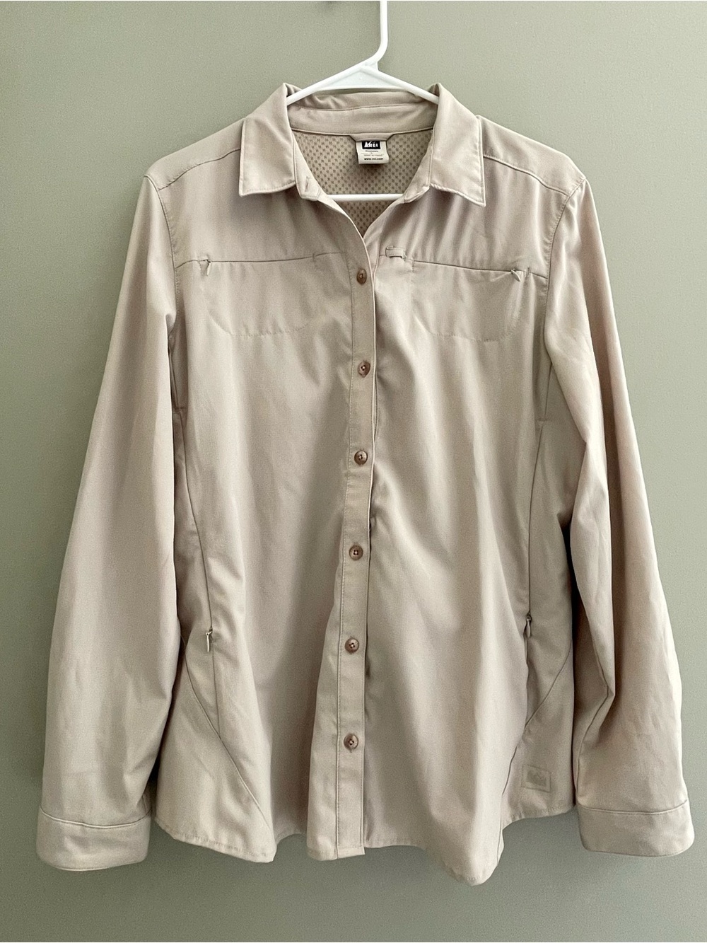 REI Women’s Button-Front Outdoor Shirt in Beige